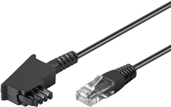 Goobay TAE-F kabelis DSL/VDSL, 30m, 30 m, TAE (F), RJ-45, Juodas, Vientisas, Vientisas