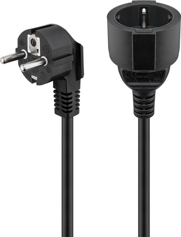 MicroConnect Wentronic Goobay 93095 Schuko prailginimo kabelis 10 m, 90° kištukas, juodas