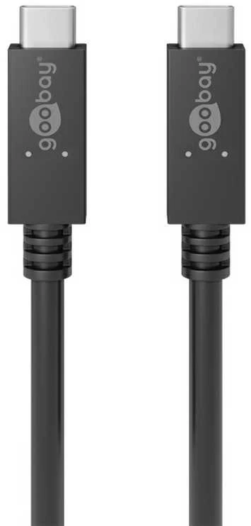 Kabelis USB Goobay USB-C - USB-C 1 m Juodas (49254)