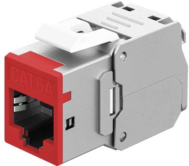 Maršrutizatorius Goobay Modulis Keystone RJ45 CAT 6A, STP, Slim, raudona - Wersja kolorystyczna raudona