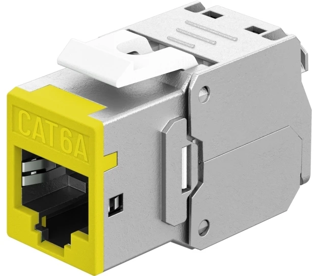 Goobay Keystone modulis RJ45 CAT 6A, STP, Slim, geltona - Spalvos variantas geltona