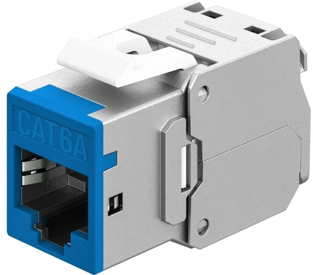 Goobay Keystone-modul RJ45 CAT 6A, STP, Slim mėlyna - Wersja kolorystyczna mėlyna