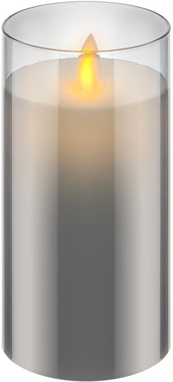 Goobay LED žvakė, pagaminta iš tikro vaško stikle, 7,5 x 15 cm
