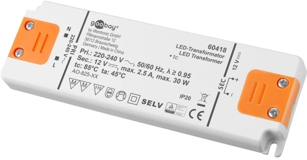 Maitinimo šaltinis Goobay Maitinimo šaltinis/Transformator do LED 12 V (DC)/30 W