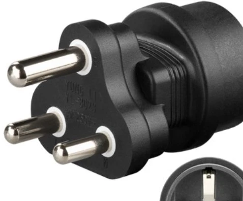 Goobay Pietų Afrikos tinklo adapteris, juoda