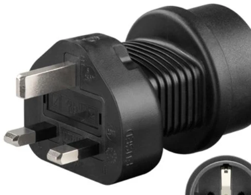 Goobay Maitinimo adapteris UK, Juodas, F tipas, G tipas (UK), Tiesus, Tiesus, 250 V, 5 A