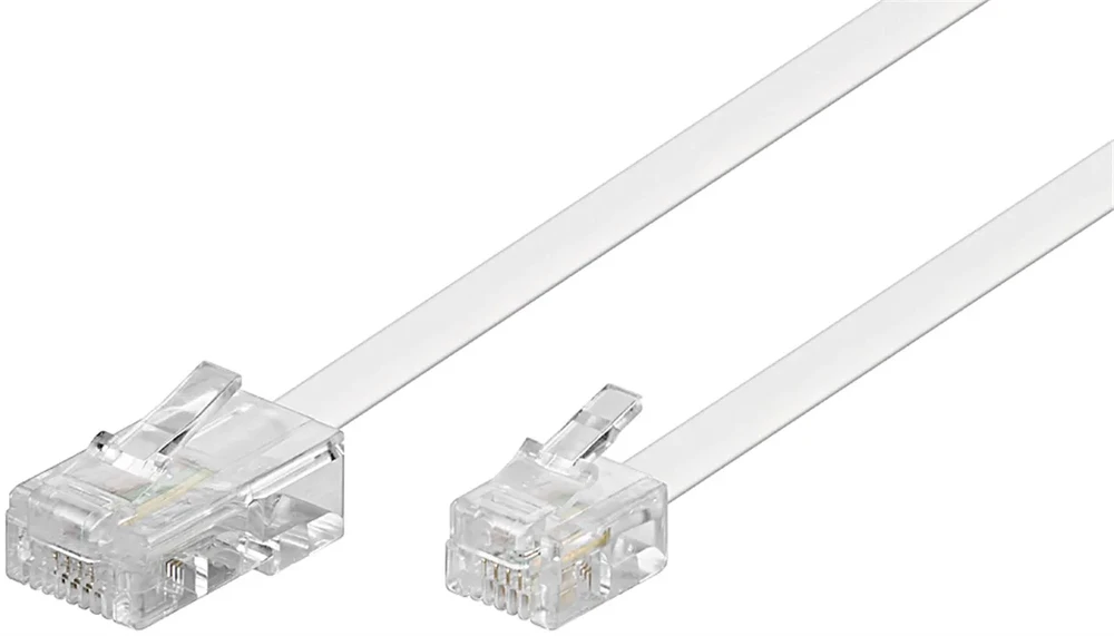Goobay Modulinis telefono kabelis, 3 m, RJ-45, RJ-11/RJ-14, baltas, vyriškas, vyriškas