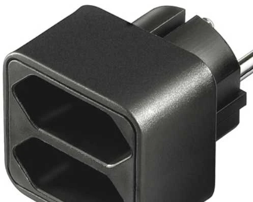 Dvigubas elektrinis skirstytuvas 230V Goobay juoda