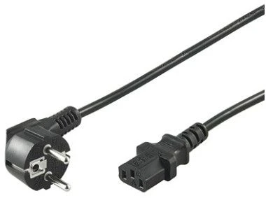 Lanberg Goobay 50077 Šalto įrenginio prijungimo laidas, kampinis, 2 m, juodas