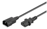 Goobay Prailginimo laidas su C13 lizdu ir C14 kištuku, 1 m, juodas, 1 m, IEC C14, IEC C13, H05VV-F3G, 250 V