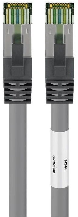 Goobay RJ45 pataisinis kabelis (CAT 6A, 500 MHz) su neapdorotu CAT 8.1 S/FTP kabeliu, - Kabelio ilgis 7,5 m
