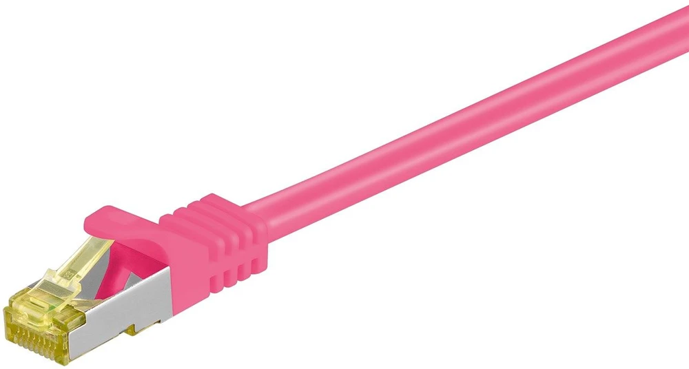 Goobay RJ45 pataisinis kabelis, CAT 6A S/FTP (PiMF), 500 MHz su CAT 7 neapdorotais kabeliais, purpurinė – laido ilgis 30 m