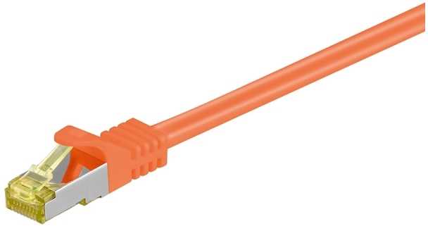 Goobay Wentronic goobay - Komutacinis kabelis - RJ-45 (M) iki RJ-45 (M) - 10,0m - SFTP, PiMF -Cat.7 neapdorotas kabelis - Be halogenų, formos - Oranžinis (91642)