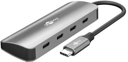 Goobay Slim USB-C šakotuvas su keturiais prievadais
