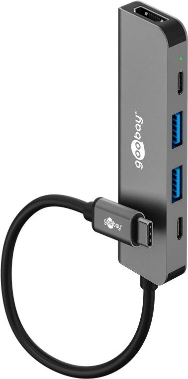 Goobay plonas 5 prievadų USB šakotuvas su HDMI™ 5 Gbps