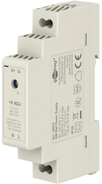Maitinimo šaltinis na szynę DIN Goobay 12V 1.25A 15W IP20