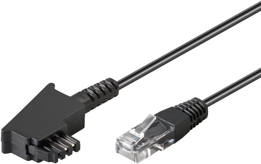 Goobay TAE-F kabelis DSL/VDSL, 30m, 30 m, TAE (F), RJ-45, Juodas, Vientisas, Vientisas