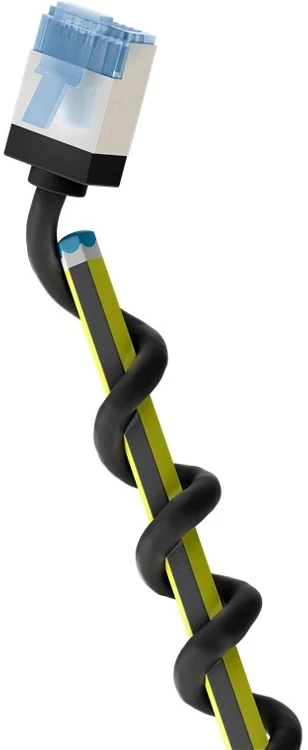GOOBAY ULTRA-FLEX CAT6A VERKKOKAAPELI, 1M, U/FT, LSZH, SLIM, EXTRA-SHORT PLUGS, Juodas