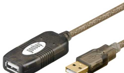 USB kabelis Goobay Active USB 2.0 prailginimo kabelis 5 m Juodas (56399)