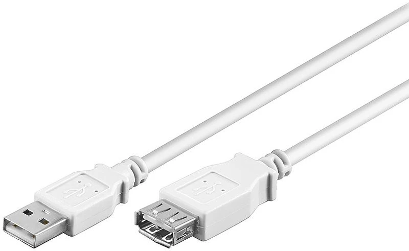 Goobay USB 2.0 A M/F 0,3 m, 0,3 m, USB A, USB A, USB 2.0, Vyriškas/Moteriškas, Balta