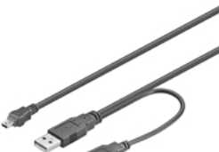 Goobay USB laidas 2x USB-A - microUSB 0,6 m Juodas