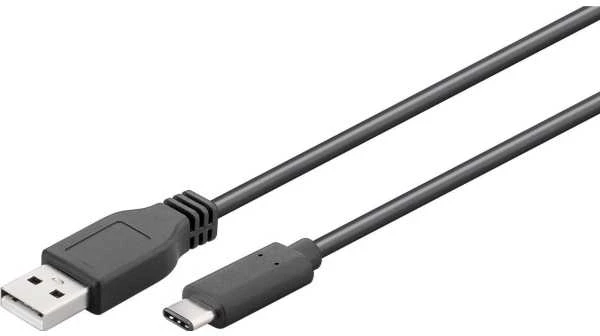 USB-C - USB-A 2.0 kabelis, juodas, 0,5 m, Goobay