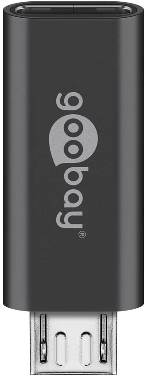 Adapterio USB-C lizdas, microUSB 2.0 kištukas Goobay BLK