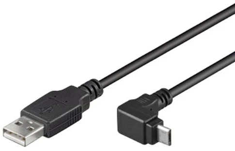 Goobay Kabelis USB A kištukas – micro USB B kištukas kampinis 1.8m