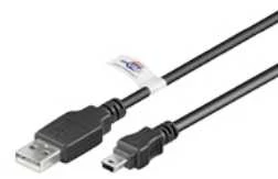 Kabelis USB Goobay USB-A - miniUSB 3 m Juodas (93903)