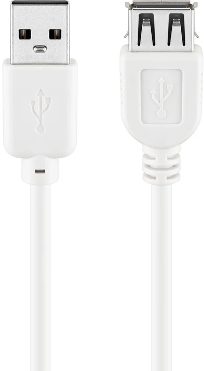 Goobay USB kabelis apvalus USB-A – USB-A 1,8 m baltas (JAB-1521971)