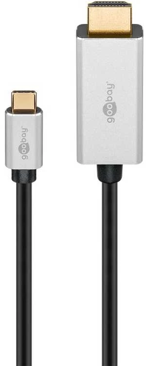 Goobay USB-C į HDMI laido jungčių stambus planas