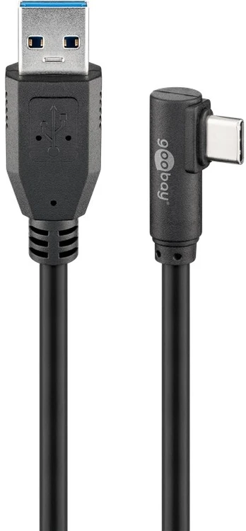 Goobay USB-C 90 ° - USB-A laidas, 2 m