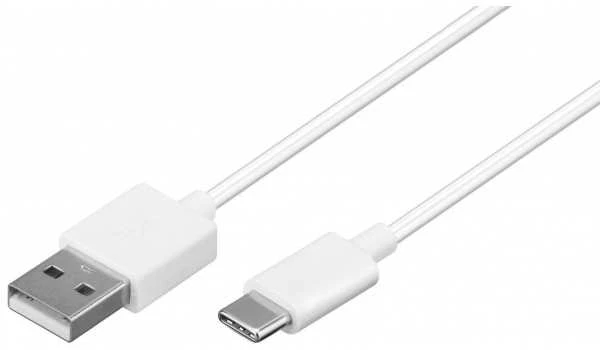 Goobay USB kabelis apvalus USB-A - USB-C 0,5 m baltas (JAB-3891583)