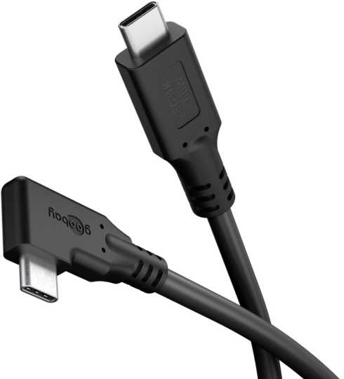 Goobay USB-C™ 90° kabelis, 2 m, juodas