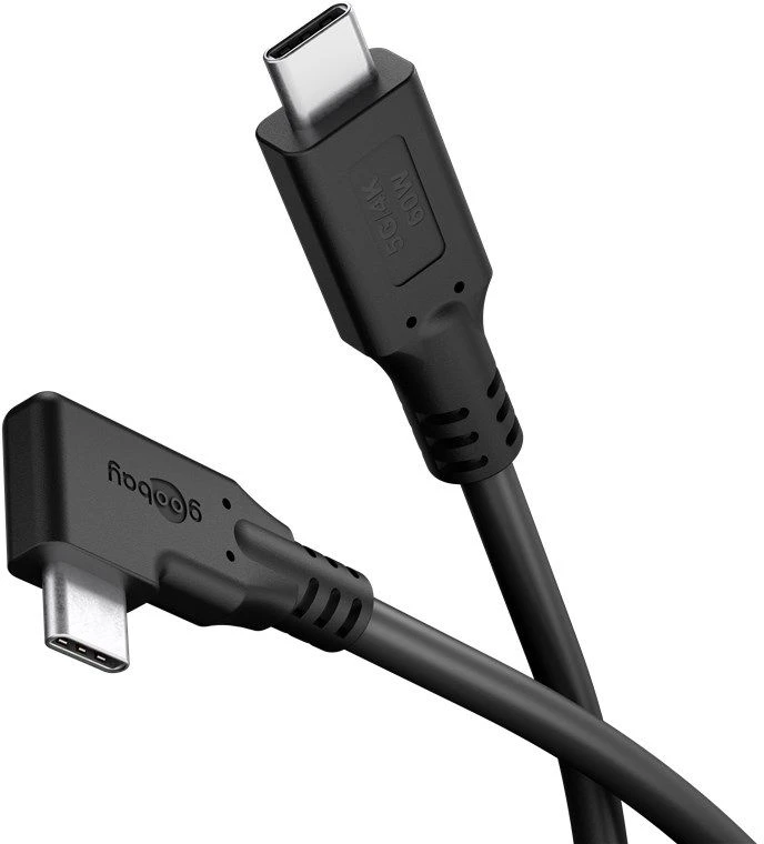 Goobay USB-C™ 90° kabelis, 3 m, juodas