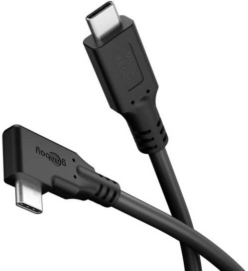 Goobay USB-C™ 90° kabelis, USB4™, 1 m, juodas 1 m
