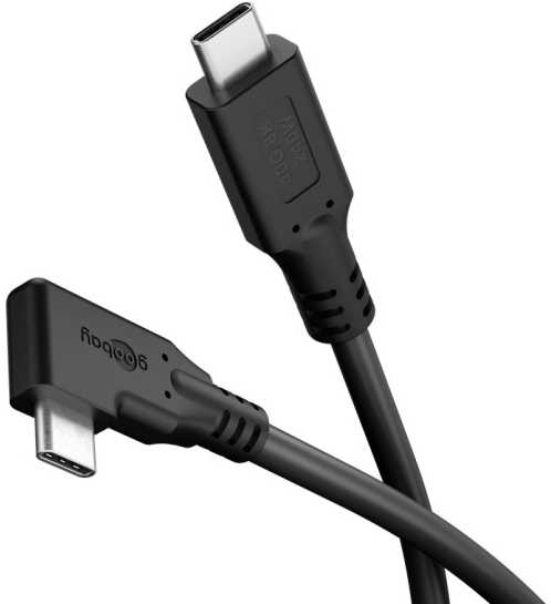 Goobay Kabelis USB-C™ 90°, USB4™, 2 m, juoda - Długość kabla 2 m