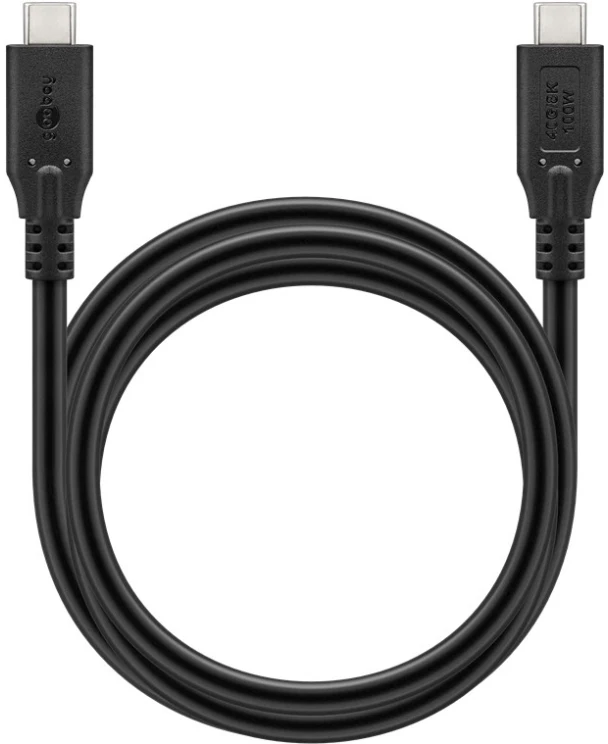 Goobay USB-C™ kabelis, USB4™, 100 W, 40 Gbit/s, maitinimo šaltinis, m