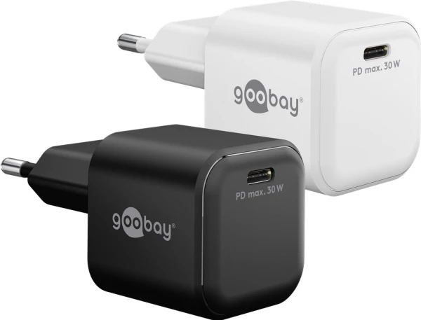 Goobay USB-C™ PD GaN Schnellladegerät Nano (30 W) baltas