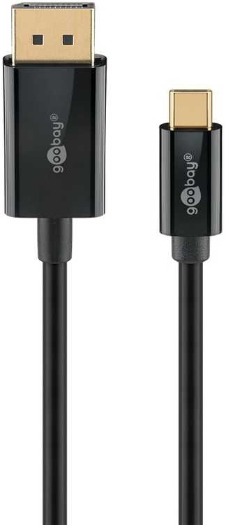 Goobay 75705, 2 m, USB C tipo, DisplayPort, kištukas, kištukas, tiesus