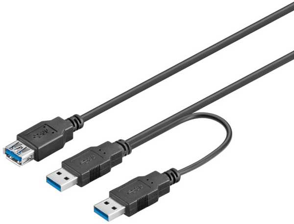 Goobay USB-A – 2x USB-A laidas, 0,3 m juodas (RB95749)