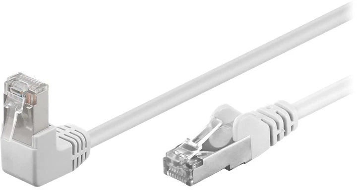 Wentronic Trumpas kabelis LAN Patchcord CAT 5E F/UTP 1x90 Baltas 1m