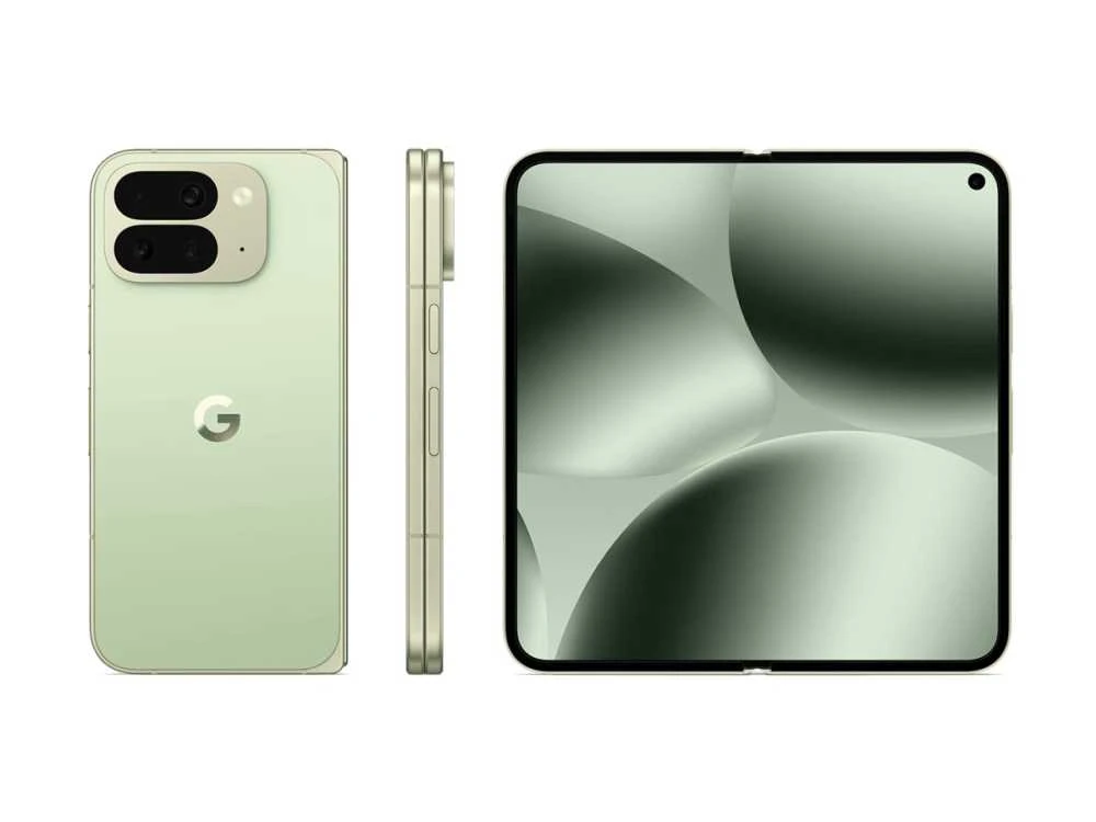 Google „Pixel 10 Pro Fold“ – 5G išmanusis telefonas – dviejų SIM kortelių – 16 GB RAM / 512 GB vidinė atmintis – OLED ekranas – 8 colių – 8 colių – 2152 x 2076 pikselių 2152 x 2076 pikselių (120 Hz) – trijų kamerų 48 MP, 10,5 MP, 10,8 MP – 2 priekinės kameros 10 MP, 10 MP – nefrito spalvos