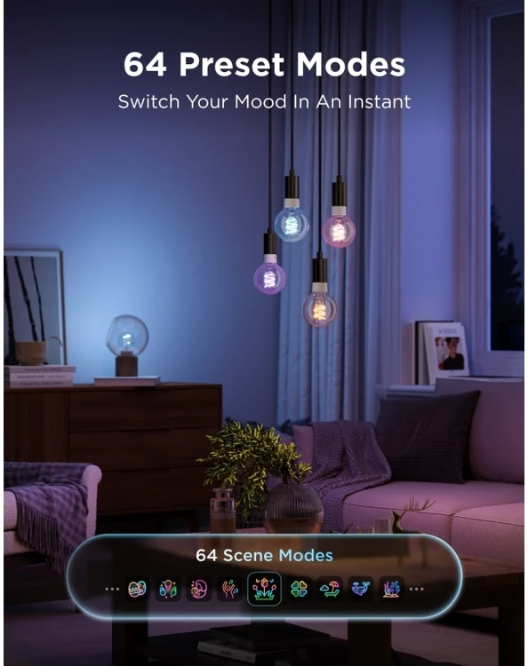 Govee E27 Smart Edison G80 älylamppu, 500 lm, 2-pack