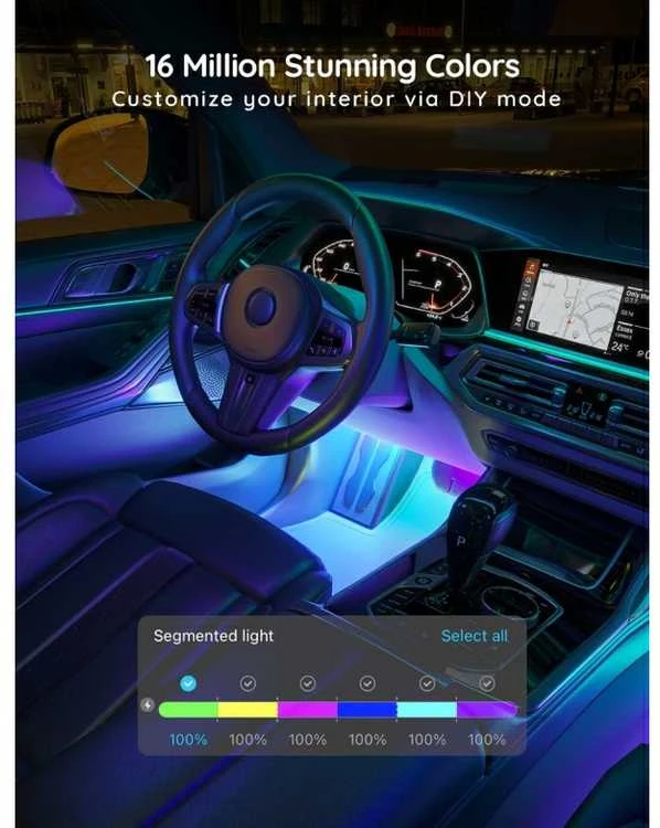 Govee H7090 | Automobilio salono apšvietimas | RGBIC