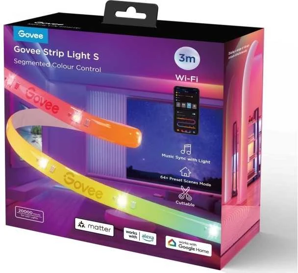 „Taśma LED Govee Govee“ LED juostelės, skirtos naudoti su medžiaga, 3 metrai