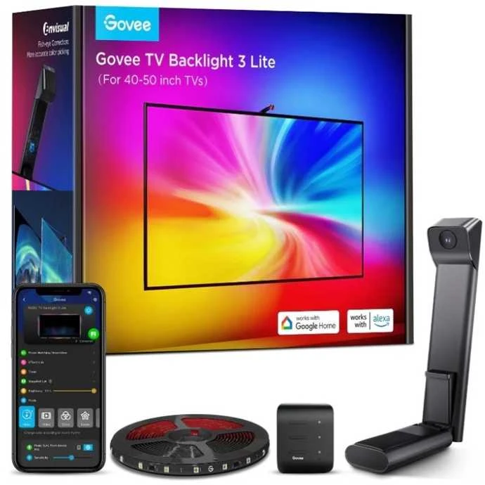 Govee H6097 TV Backlight 3 Lite | pašvietimas dla TV 40-50 cali, RGBICW, Wi-Fi+Bluetooth