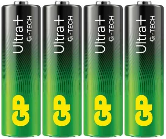 GP Ultra+ AA baterijų komplektas iš keturių vienetų