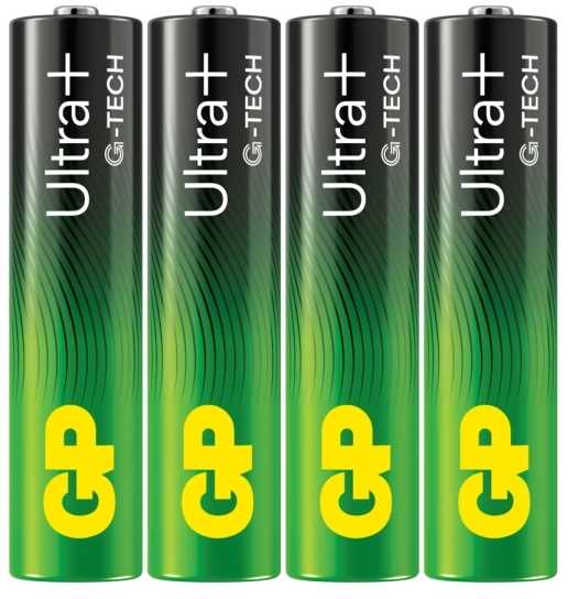 GP Ultra Plus Alkaline Baterija, Size AAA, 24AU/LR03, 1.5V, 4-pack (1999918352)