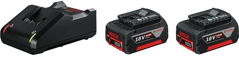 Bosch Akumuliatorius + kroviklis GBA 18V 2x4.0Ah + GAL 18V-40
